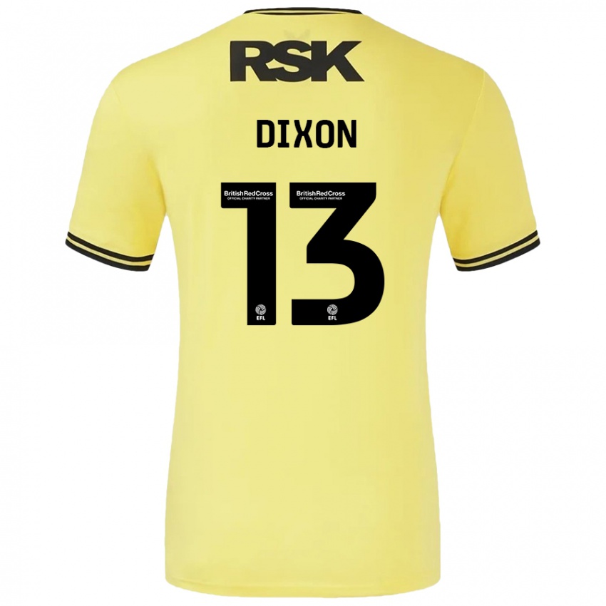 Gyermek Kaheim Dixon #13 Sárga Fekete Idegenbeli Jersey 2024/25 Mez Póló Ing