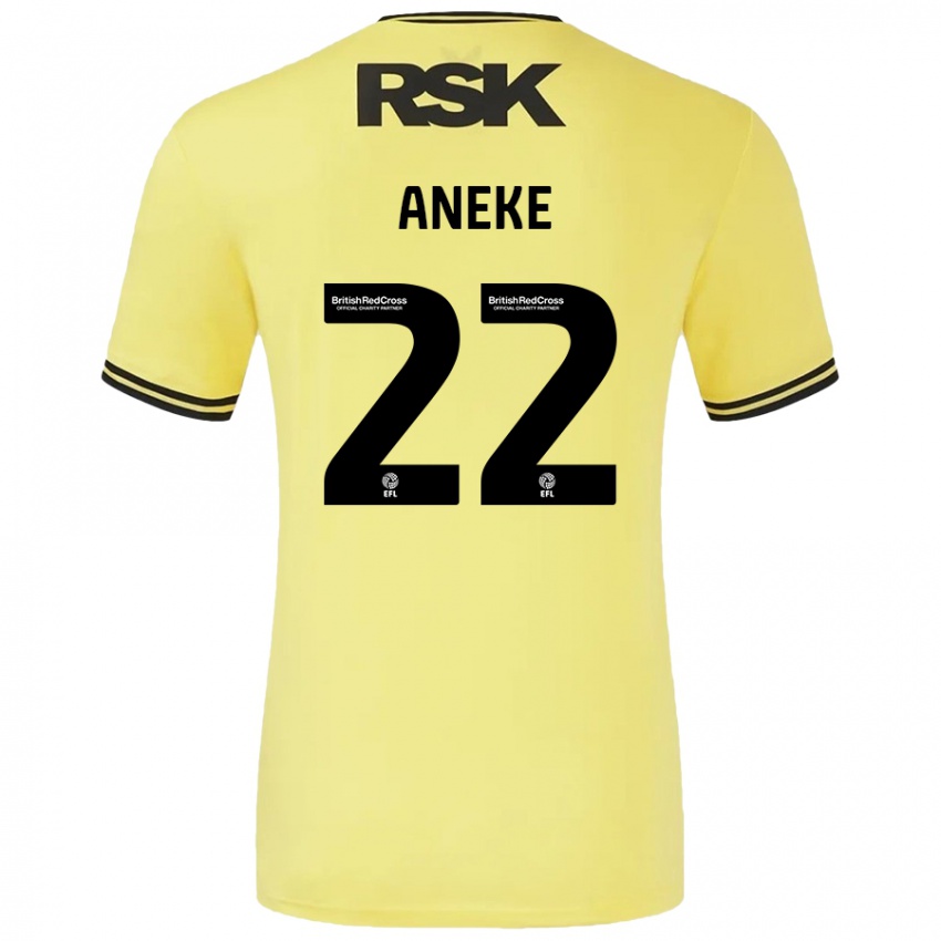 Gyermek Chuks Aneke #22 Sárga Fekete Idegenbeli Jersey 2024/25 Mez Póló Ing