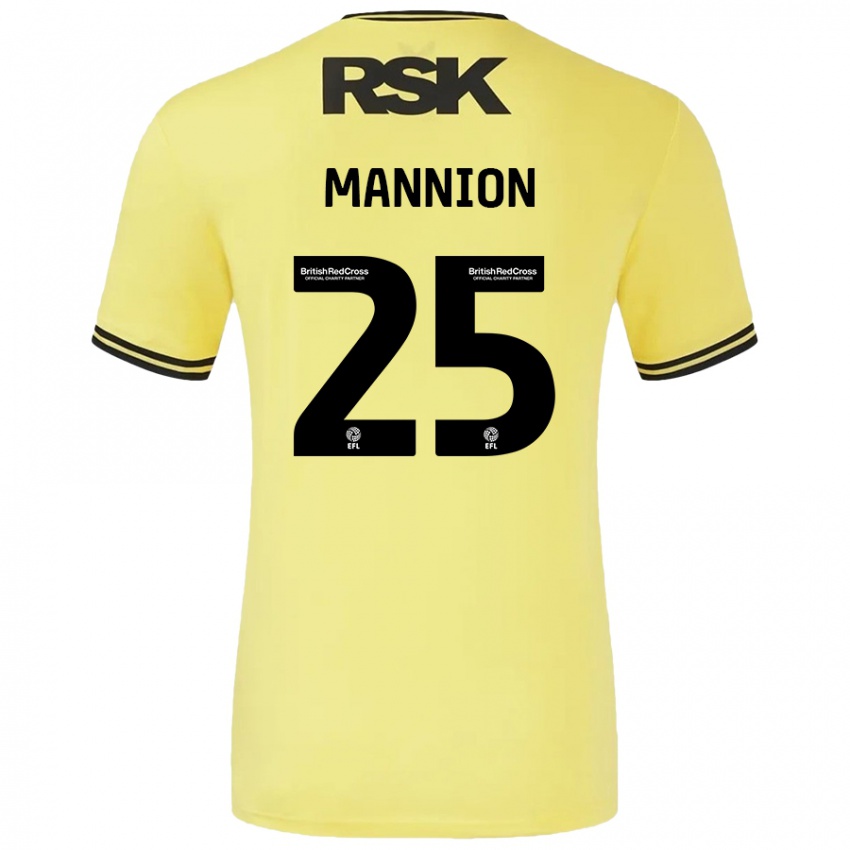 Gyermek Will Mannion #25 Sárga Fekete Idegenbeli Jersey 2024/25 Mez Póló Ing