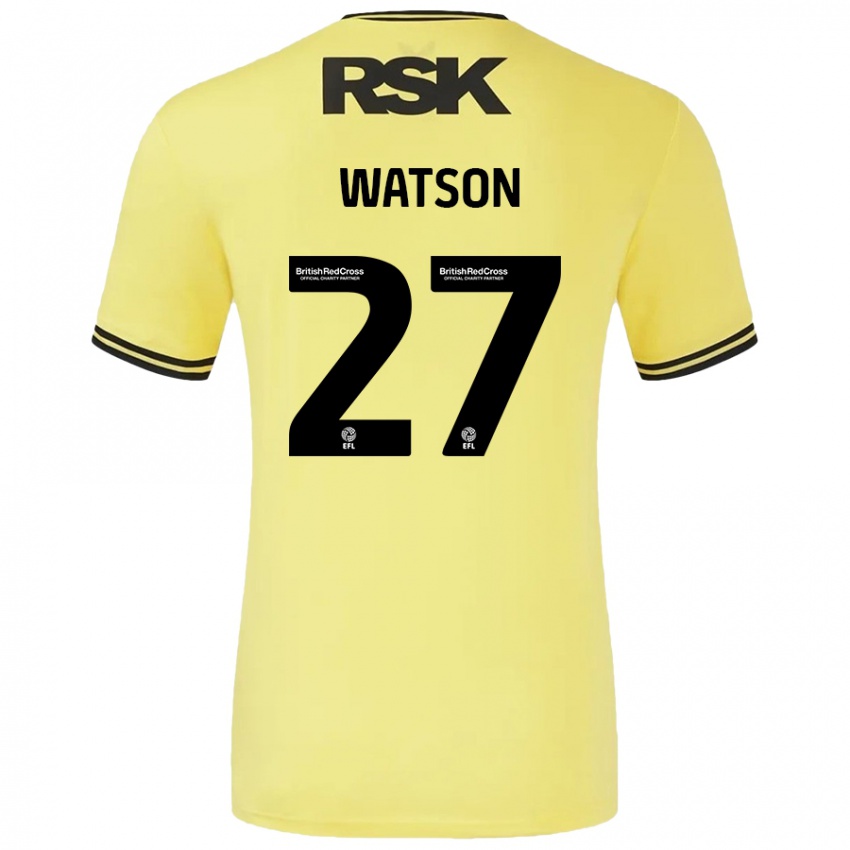 Gyermek Tennai Watson #27 Sárga Fekete Idegenbeli Jersey 2024/25 Mez Póló Ing