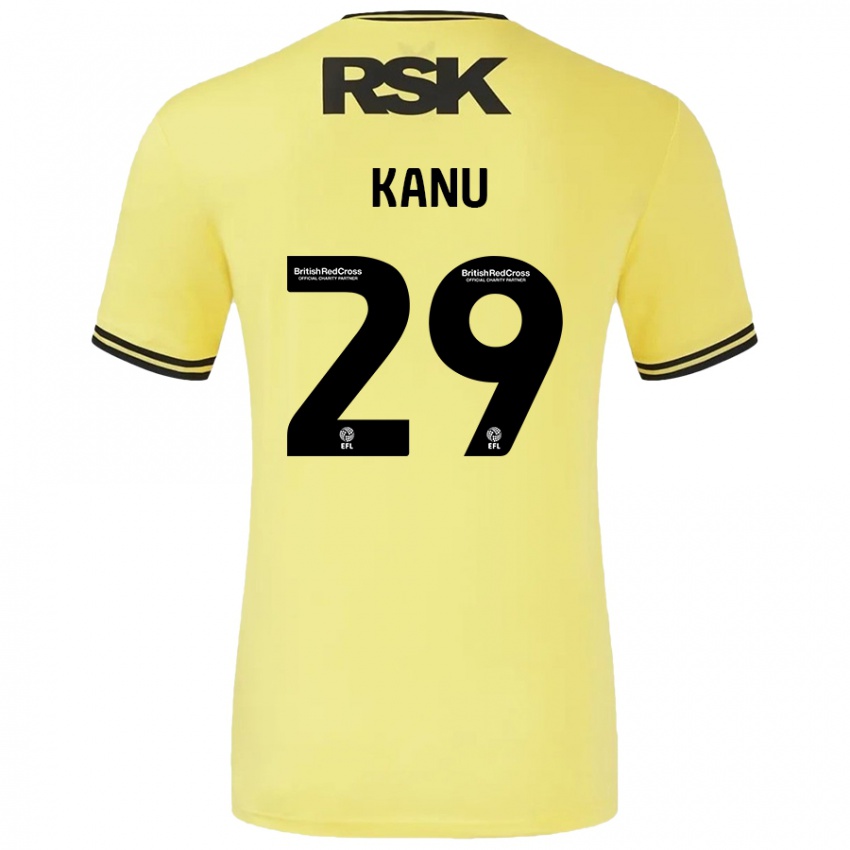 Gyermek Daniel Kanu #29 Sárga Fekete Idegenbeli Jersey 2024/25 Mez Póló Ing