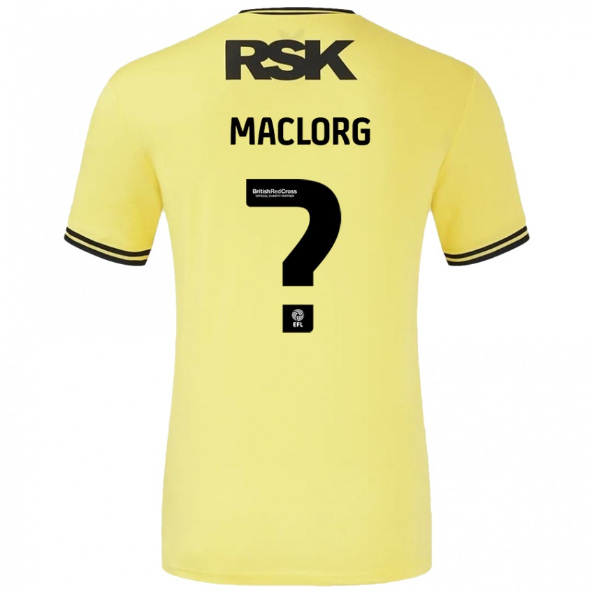 Gyermek Lennon Maclorg #0 Sárga Fekete Idegenbeli Jersey 2024/25 Mez Póló Ing