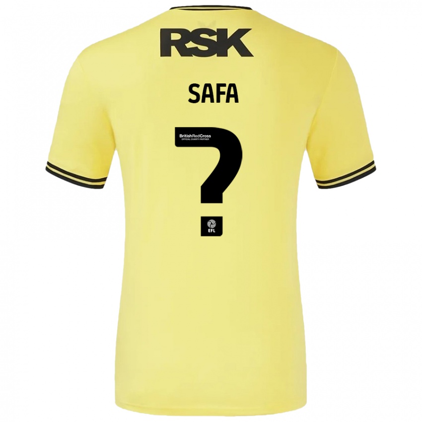 Gyermek Jacob Safa #0 Sárga Fekete Idegenbeli Jersey 2024/25 Mez Póló Ing