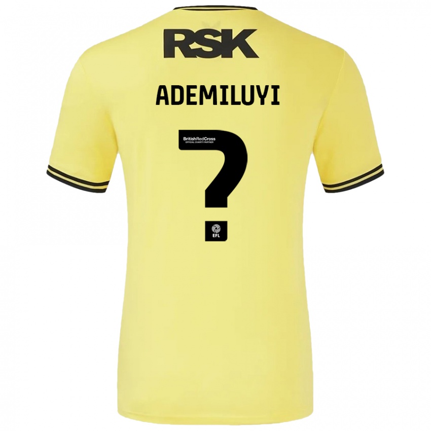 Gyermek Princess Ademiluyi #0 Sárga Fekete Idegenbeli Jersey 2024/25 Mez Póló Ing