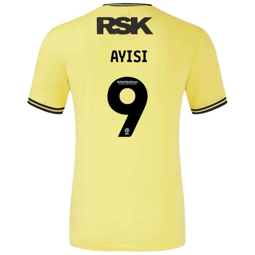 Gyermek Freda Ayisi #9 Sárga Fekete Idegenbeli Jersey 2024/25 Mez Póló Ing