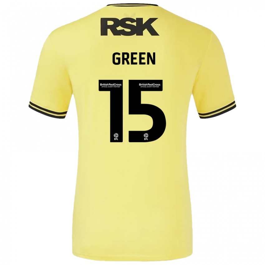 Gyermek Kayleigh Green #15 Sárga Fekete Idegenbeli Jersey 2024/25 Mez Póló Ing