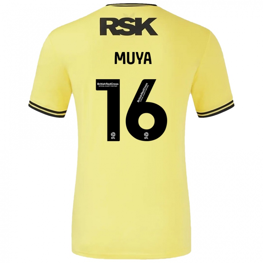 Gyermek Karin Muya #16 Sárga Fekete Idegenbeli Jersey 2024/25 Mez Póló Ing