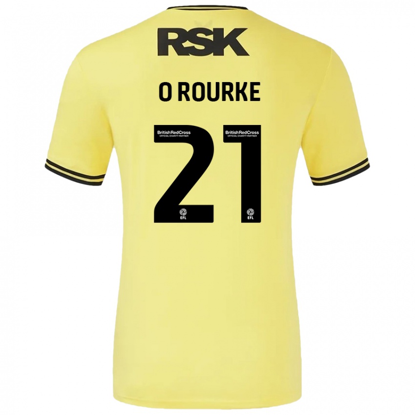 Gyermek Sophie O'rourke #21 Sárga Fekete Idegenbeli Jersey 2024/25 Mez Póló Ing