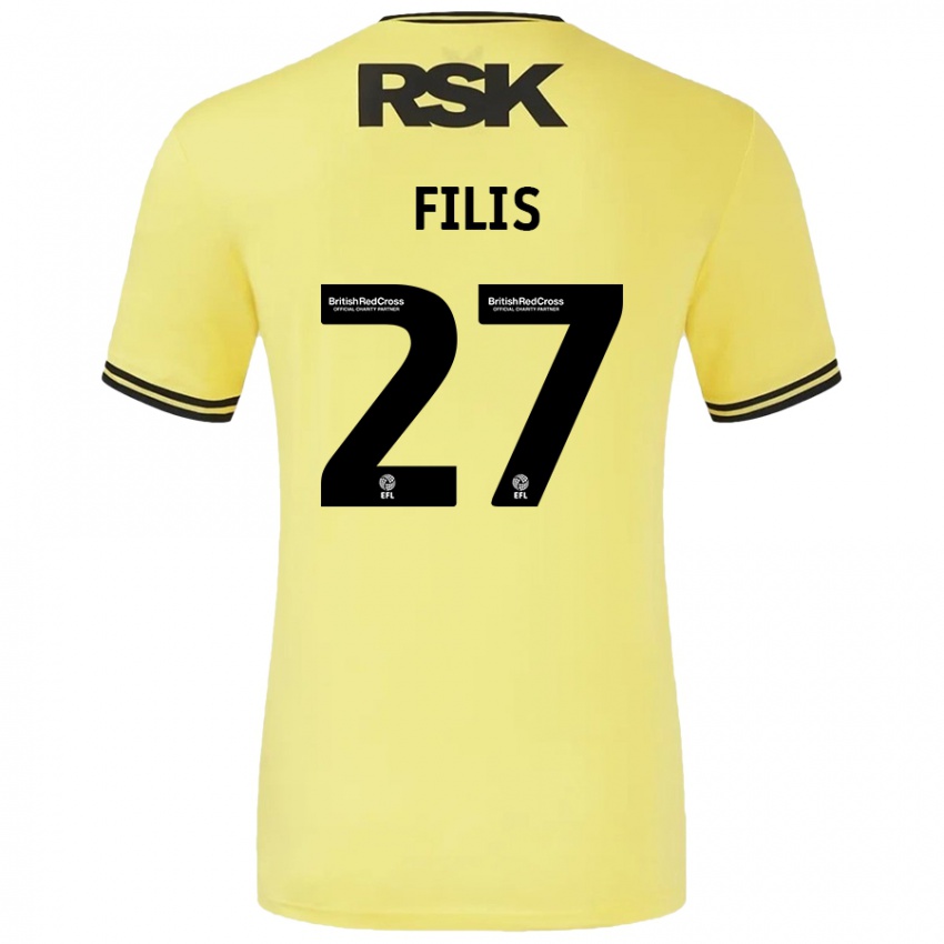 Gyermek Melisa Filis #27 Sárga Fekete Idegenbeli Jersey 2024/25 Mez Póló Ing