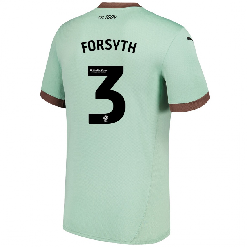 Gyermek Craig Forsyth #3 Halványzöld Idegenbeli Jersey 2024/25 Mez Póló Ing