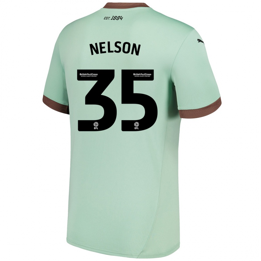 Gyermek Curtis Nelson #35 Halványzöld Idegenbeli Jersey 2024/25 Mez Póló Ing