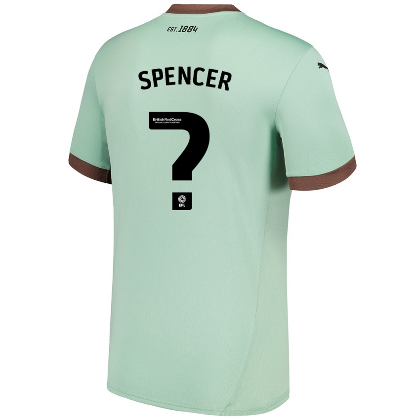 Gyermek Morten Spencer #0 Halványzöld Idegenbeli Jersey 2024/25 Mez Póló Ing