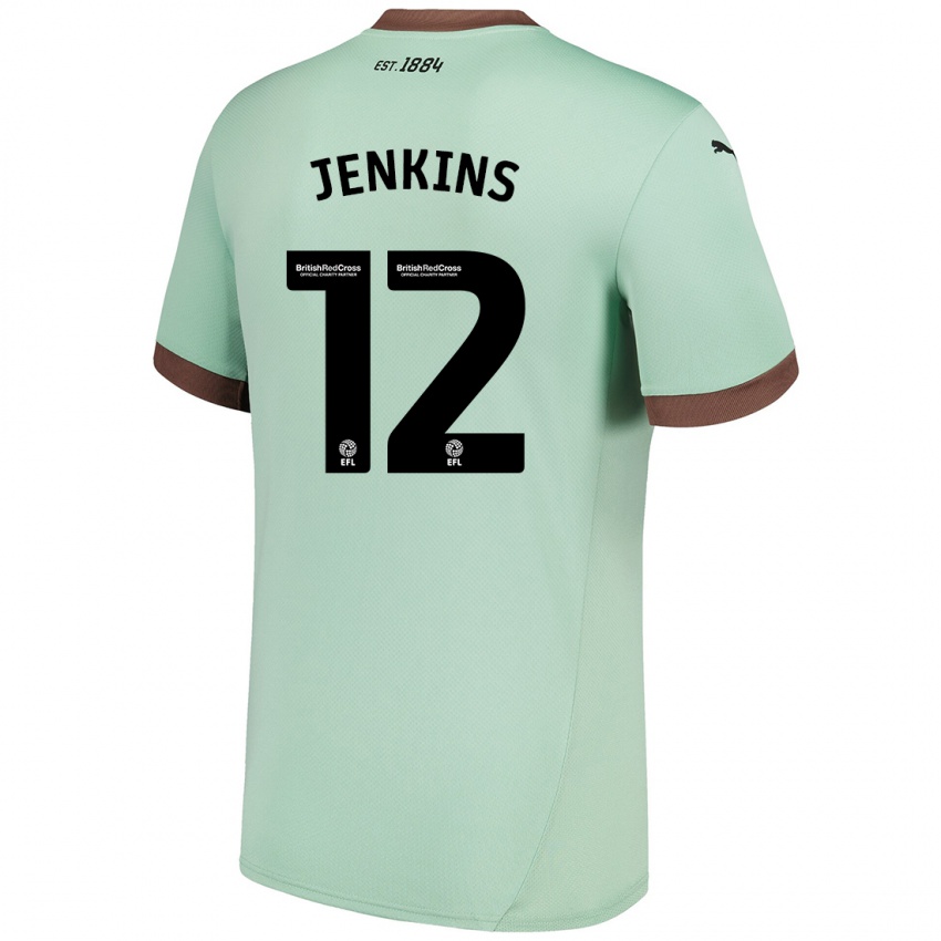 Gyermek Camille Jenkins #12 Halványzöld Idegenbeli Jersey 2024/25 Mez Póló Ing