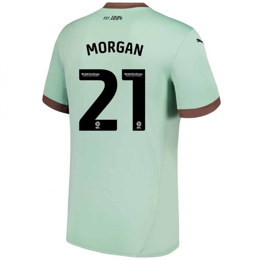 Gyermek Sarah Morgan #21 Halványzöld Idegenbeli Jersey 2024/25 Mez Póló Ing