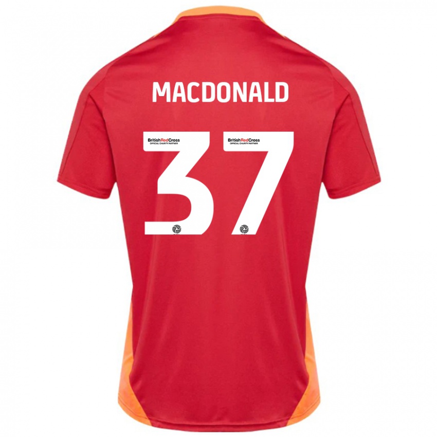 Gyermek Shaun Macdonald #37 Kék Törtfehér Idegenbeli Jersey 2024/25 Mez Póló Ing