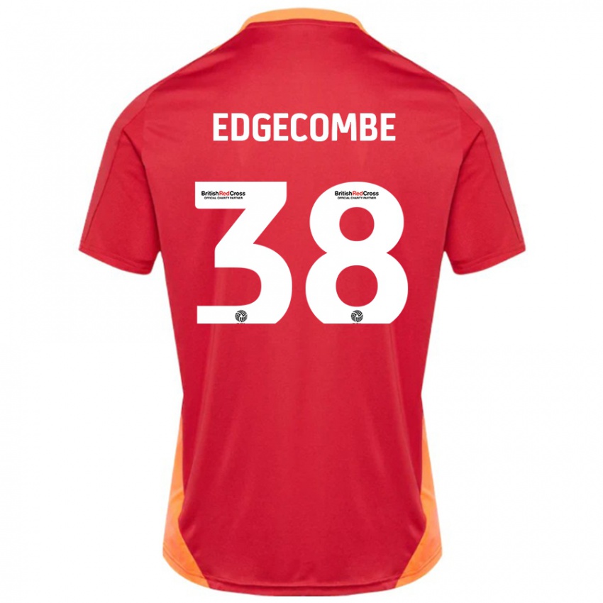 Gyermek Max Edgecombe #38 Kék Törtfehér Idegenbeli Jersey 2024/25 Mez Póló Ing