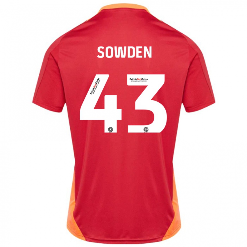 Gyermek Andrew Sowden #43 Kék Törtfehér Idegenbeli Jersey 2024/25 Mez Póló Ing