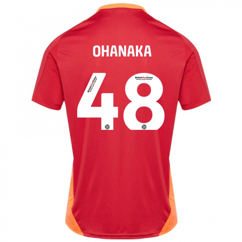 Gyermek Santino Ohanaka #48 Kék Törtfehér Idegenbeli Jersey 2024/25 Mez Póló Ing