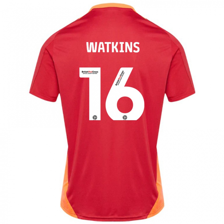 Gyermek Zoe Watkins #16 Kék Törtfehér Idegenbeli Jersey 2024/25 Mez Póló Ing