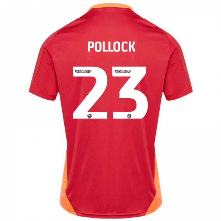 Gyermek Amber Pollock #23 Kék Törtfehér Idegenbeli Jersey 2024/25 Mez Póló Ing