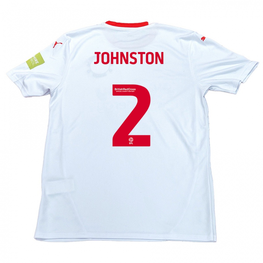 Gyermek Carl Johnston #2 Fehér Idegenbeli Jersey 2024/25 Mez Póló Ing