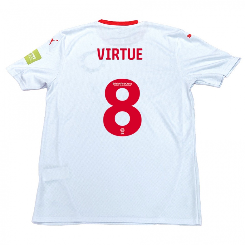 Gyermek Matty Virtue #8 Fehér Idegenbeli Jersey 2024/25 Mez Póló Ing