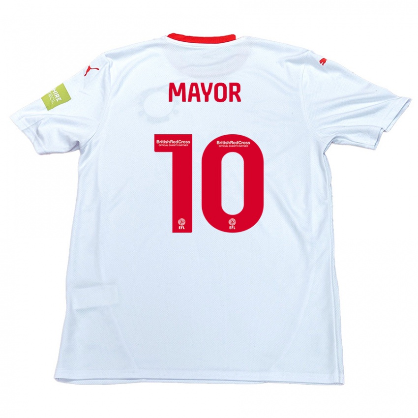 Gyermek Danny Mayor #10 Fehér Idegenbeli Jersey 2024/25 Mez Póló Ing