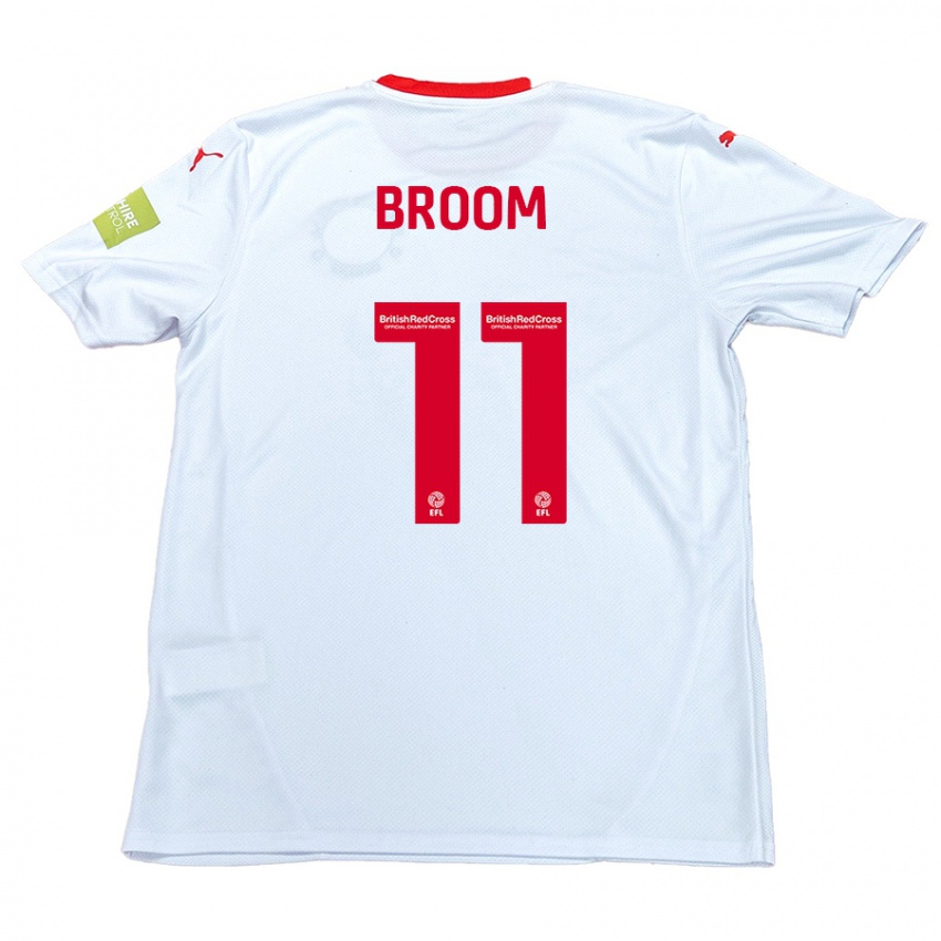 Gyermek Ryan Broom #11 Fehér Idegenbeli Jersey 2024/25 Mez Póló Ing