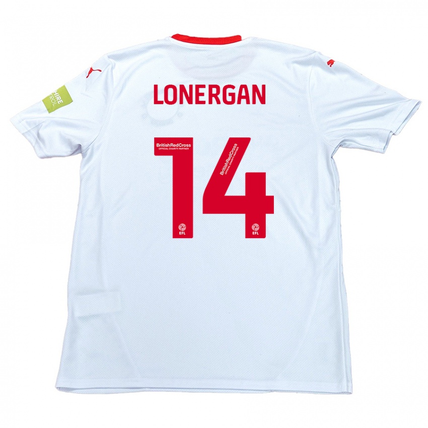 Gyermek Tommy Lonergan #14 Fehér Idegenbeli Jersey 2024/25 Mez Póló Ing