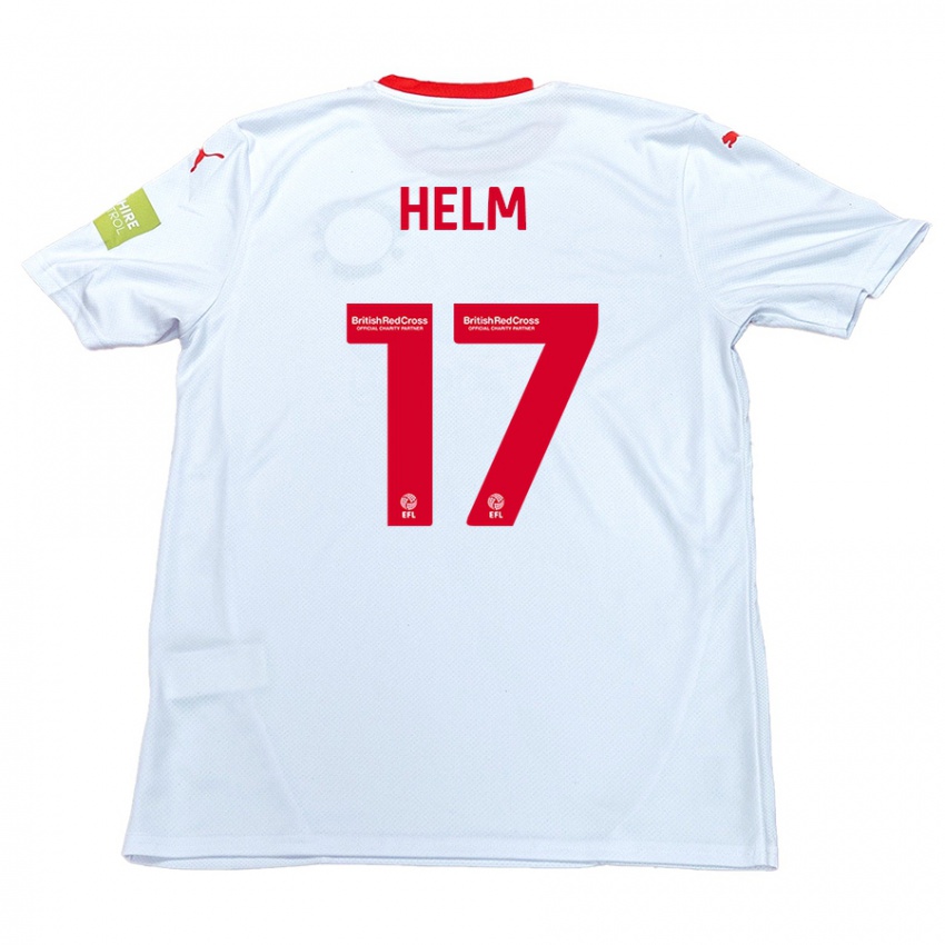 Gyermek Mark Helm #17 Fehér Idegenbeli Jersey 2024/25 Mez Póló Ing