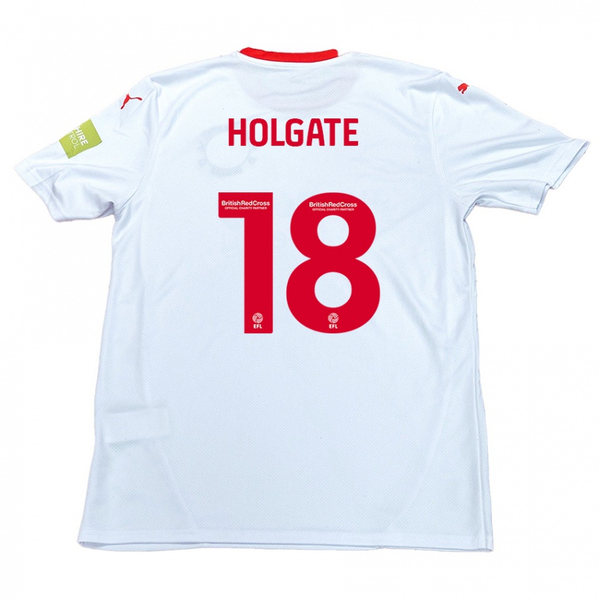 Gyermek Harrison Holgate #18 Fehér Idegenbeli Jersey 2024/25 Mez Póló Ing