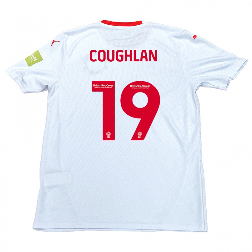 Gyermek Ronan Coughlan #19 Fehér Idegenbeli Jersey 2024/25 Mez Póló Ing