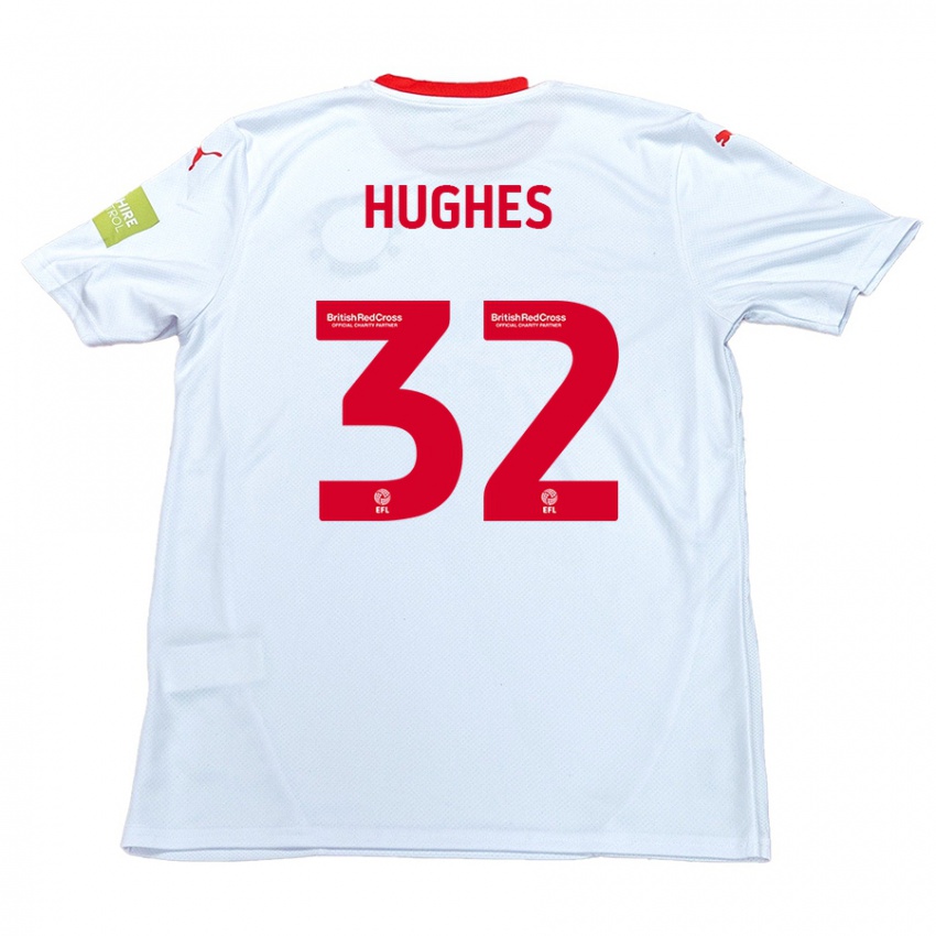 Gyermek Kayden Hughes #32 Fehér Idegenbeli Jersey 2024/25 Mez Póló Ing