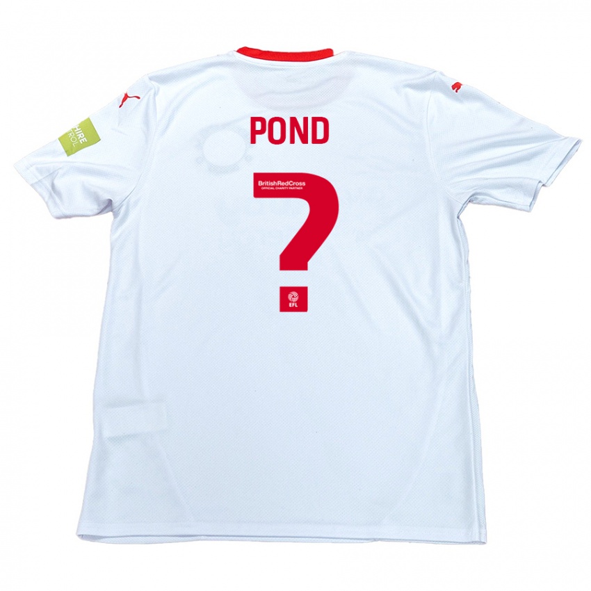 Gyermek Nathan Pond #0 Fehér Idegenbeli Jersey 2024/25 Mez Póló Ing