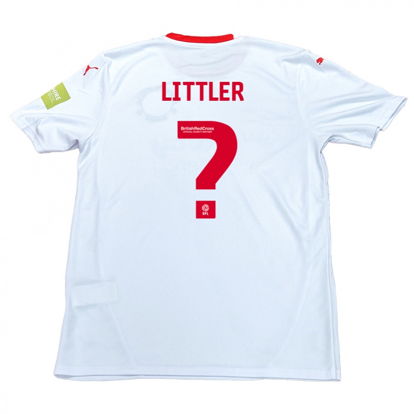 Gyermek Zack Littler #0 Fehér Idegenbeli Jersey 2024/25 Mez Póló Ing