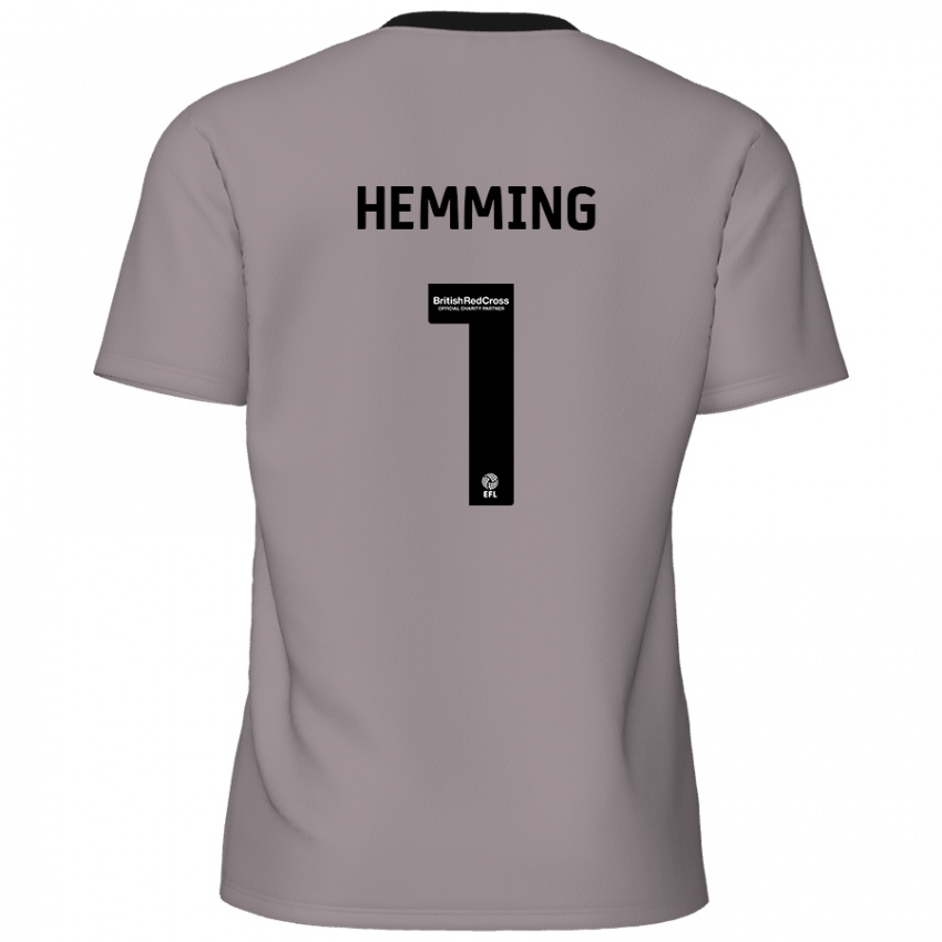 Gyermek Zach Hemming #1 Szürke Idegenbeli Jersey 2024/25 Mez Póló Ing