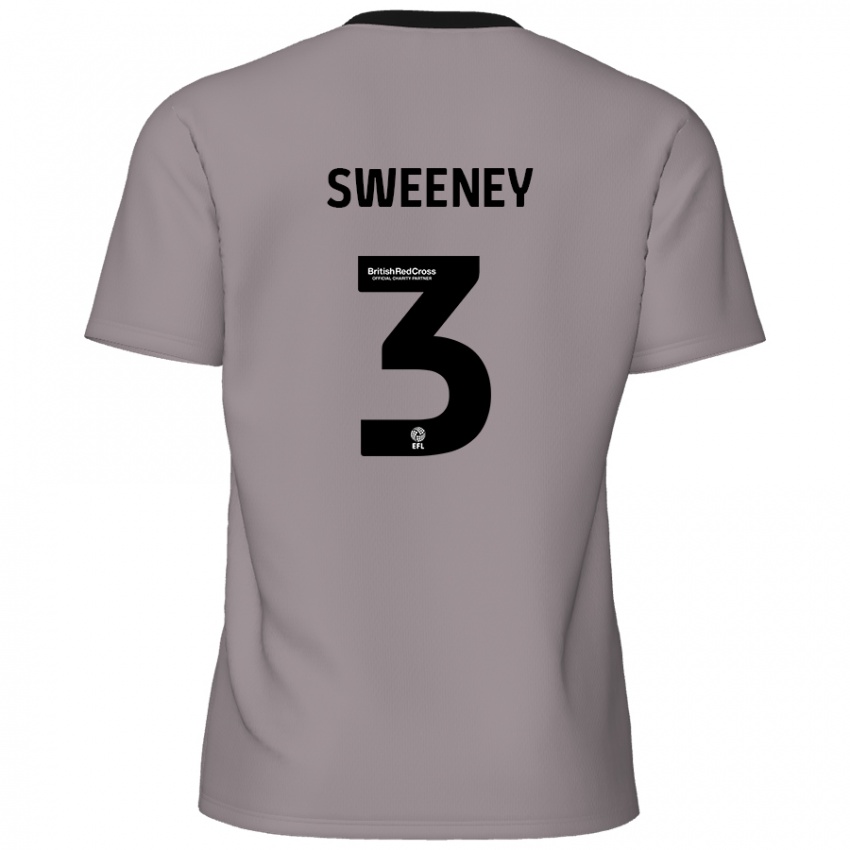 Gyermek Jayden Sweeney #3 Szürke Idegenbeli Jersey 2024/25 Mez Póló Ing