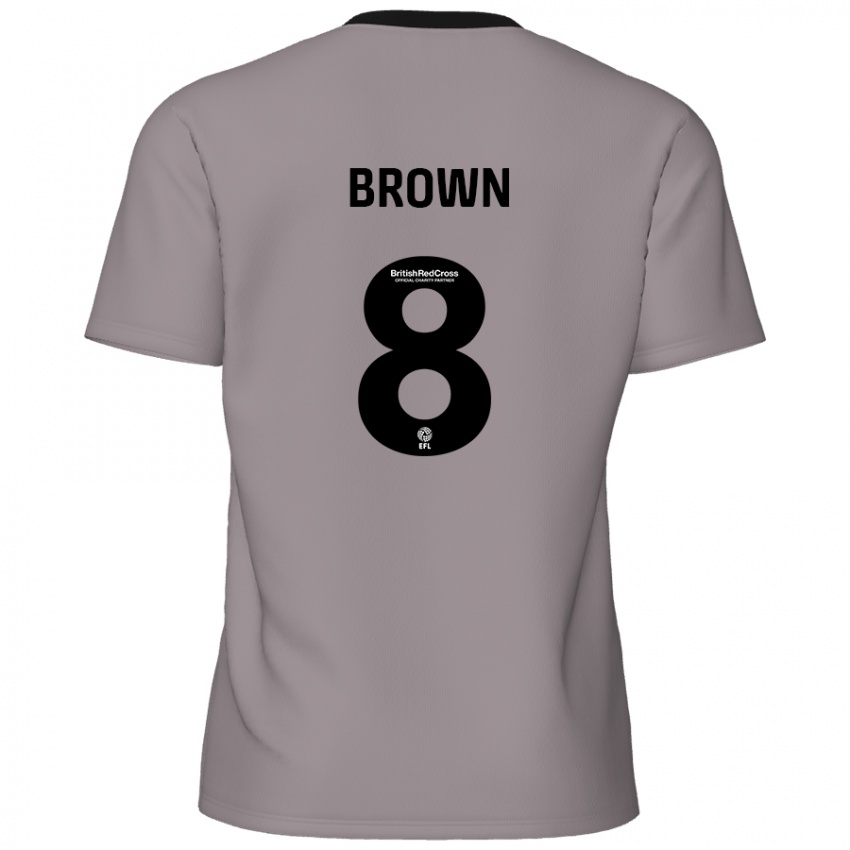 Gyermek Jordan Brown #8 Szürke Idegenbeli Jersey 2024/25 Mez Póló Ing