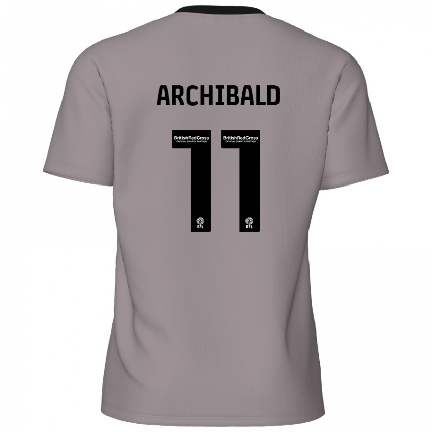 Gyermek Theo Archibald #11 Szürke Idegenbeli Jersey 2024/25 Mez Póló Ing