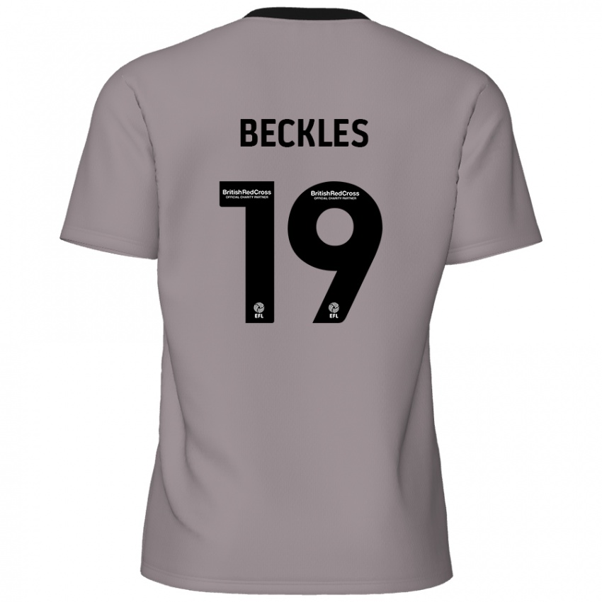 Gyermek Omar Beckles #19 Szürke Idegenbeli Jersey 2024/25 Mez Póló Ing