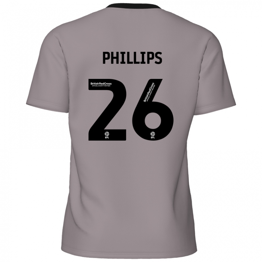 Gyermek Noah Phillips #26 Szürke Idegenbeli Jersey 2024/25 Mez Póló Ing