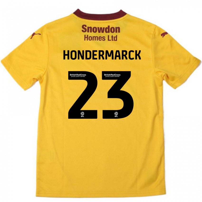 Gyermek William Hondermarck #23 Narancssárga Burgundi Idegenbeli Jersey 2024/25 Mez Póló Ing