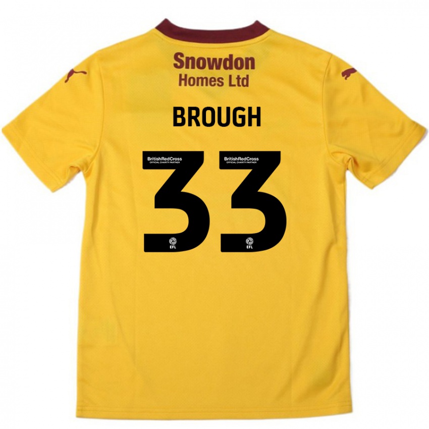 Gyermek Patrick Brough #33 Narancssárga Burgundi Idegenbeli Jersey 2024/25 Mez Póló Ing