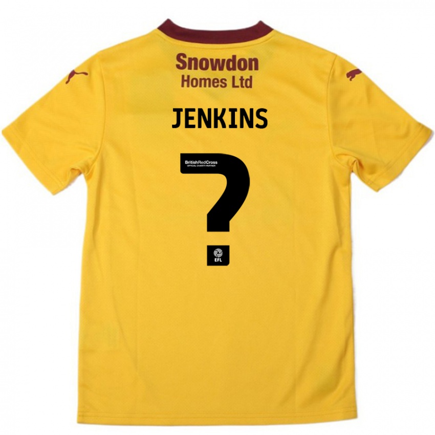 Gyermek Leo Jenkins #0 Narancssárga Burgundi Idegenbeli Jersey 2024/25 Mez Póló Ing