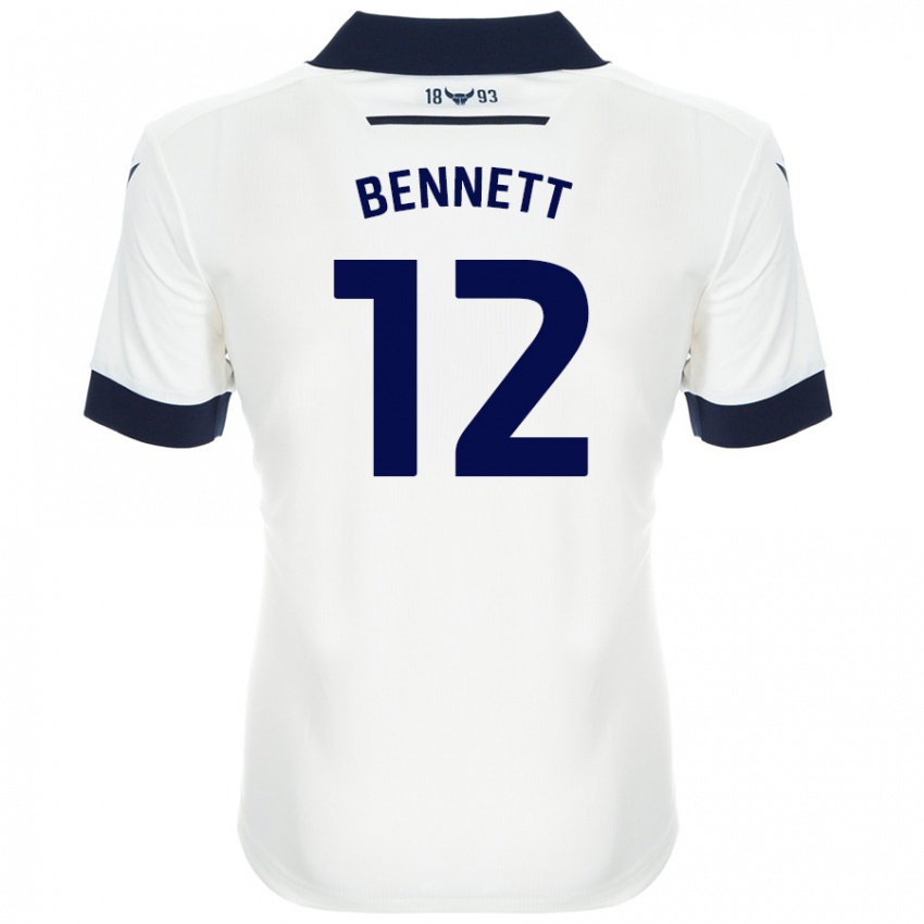 Gyermek Joe Bennett #12 Fehér Sötétkék Idegenbeli Jersey 2024/25 Mez Póló Ing