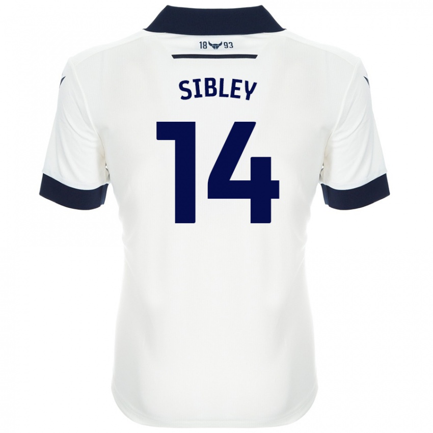 Gyermek Louie Sibley #14 Fehér Sötétkék Idegenbeli Jersey 2024/25 Mez Póló Ing