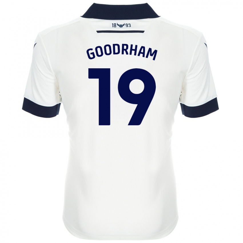 Gyermek Tyler Goodrham #19 Fehér Sötétkék Idegenbeli Jersey 2024/25 Mez Póló Ing