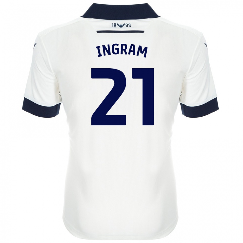 Gyermek Matt Ingram #21 Fehér Sötétkék Idegenbeli Jersey 2024/25 Mez Póló Ing