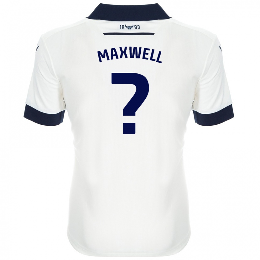 Gyermek Rashane Maxwell #0 Fehér Sötétkék Idegenbeli Jersey 2024/25 Mez Póló Ing