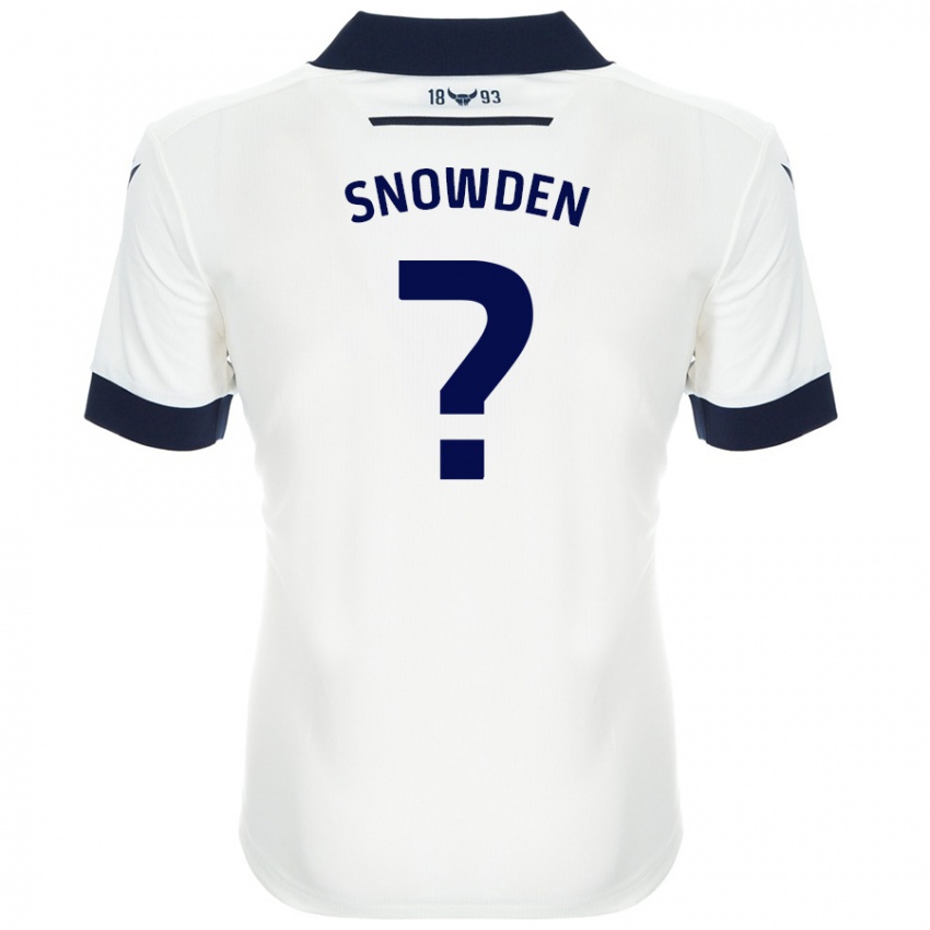 Gyermek Leo Snowden #0 Fehér Sötétkék Idegenbeli Jersey 2024/25 Mez Póló Ing